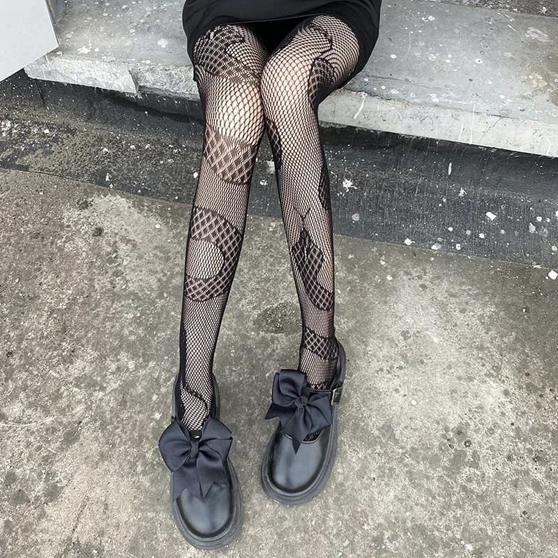 Collant serpente donna collant Anime 2024 maglia nera calze a rete Sexy Harajuku calze grandi Lolita G collant vestiti gotici