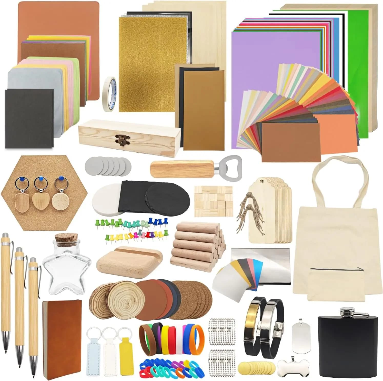 366PCS Laser Engraving Material Kit for All Engravers - 43 Types of Supplies