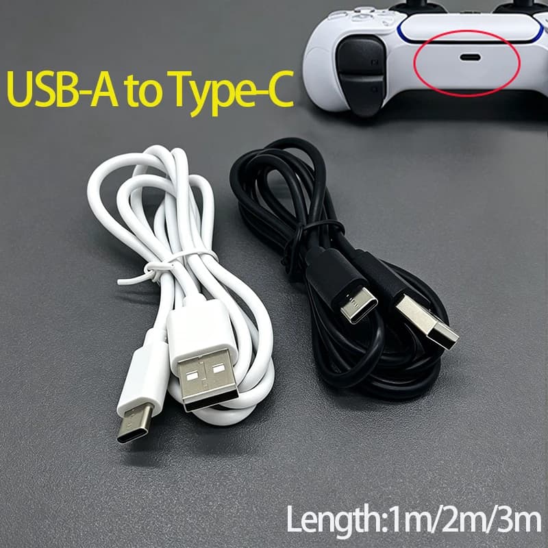1PC USB-A toType-C Charging Wire Replacement Accessory For PS5 Xbox Series X S Switch Pro NS Lite Gamepad Power Supply Cable