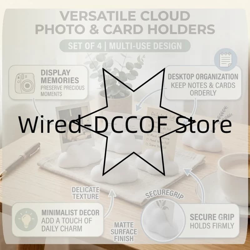 4Pcs Cloud Shaped Photo Holder Desktop Picture Frame Stand Multifunctional Display Rack For Postcards Business Cards Notes