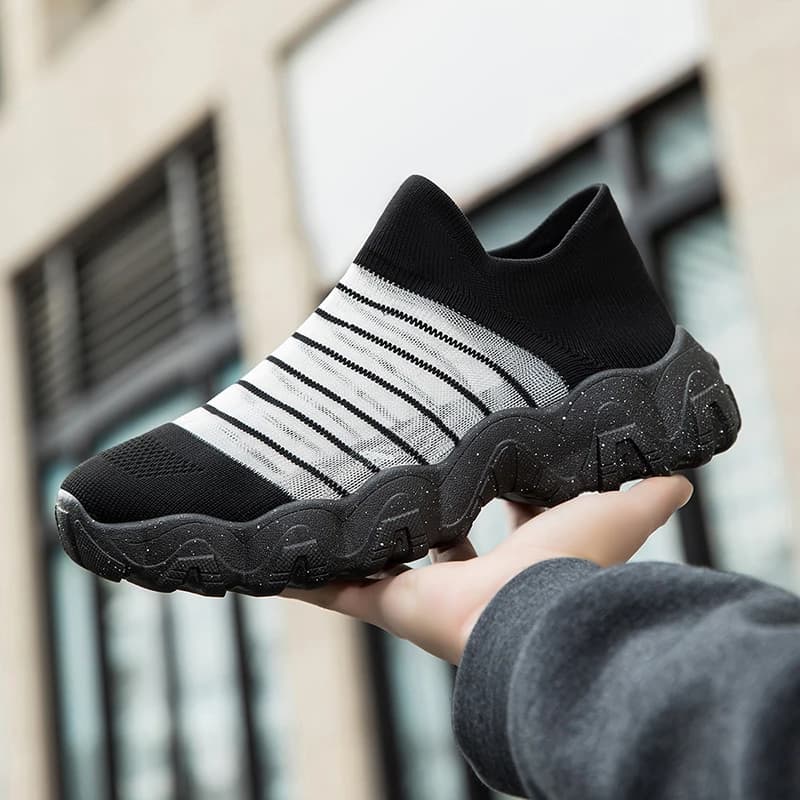 Sneakers da Uomo Comode Scarpe da Corsa Traspiranti Tenis Outdoor Slip-on Scarpe da Passeggio Sneakers a Calzino per Jogging
