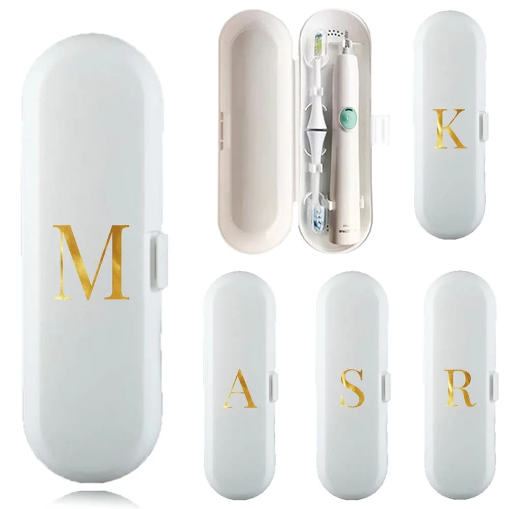 Electric Toothbrush Storage Box Portable Case Handle for Electric Toothbrush Universal Case Protective Case Model Golden Letter