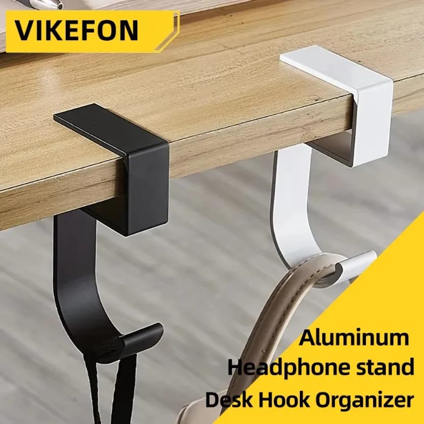 Gancio da scrivania in alluminio Supporto per cuffie Design antiscivolo Elegante per ganci per utilità di archiviazione per borse da scrivania per studenti da ufficio