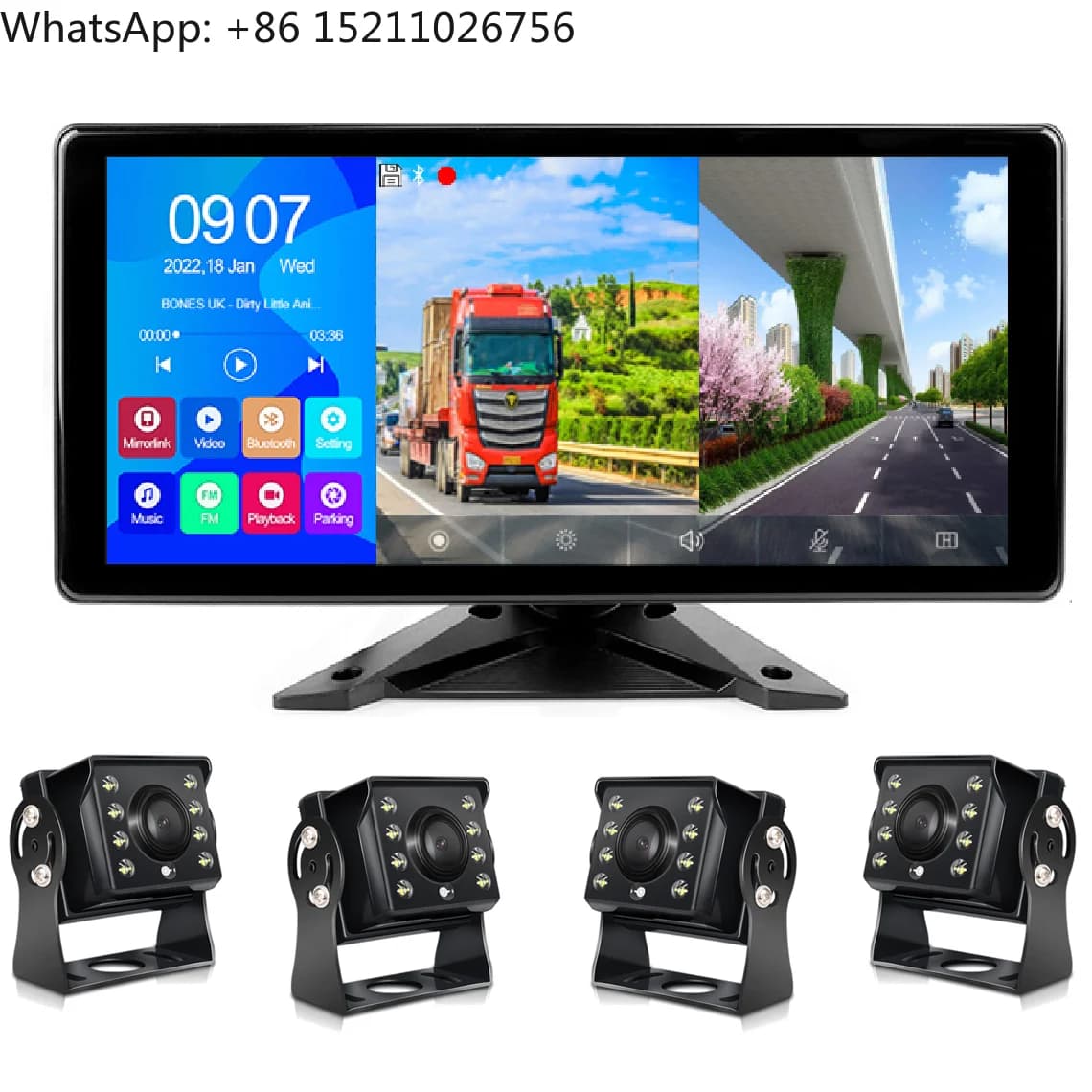 4K Smart Car TV Touch Screen Android 10.36 inch Black Box Radio Touch Screen Universal Dash Cam for Car -