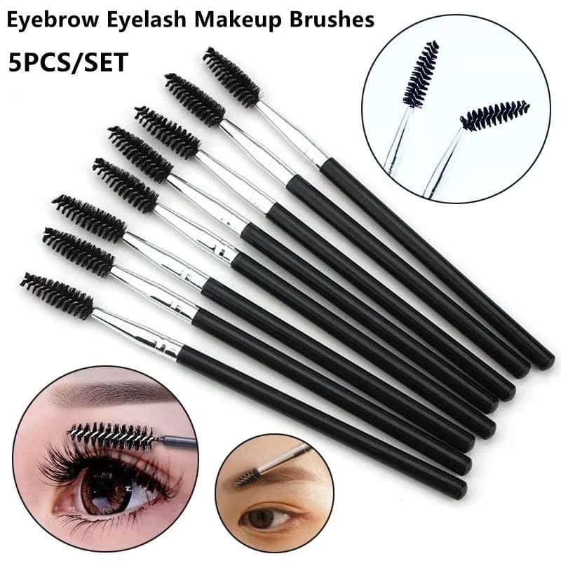 5 Piece Portable Eyelash Makeup Brushes Set