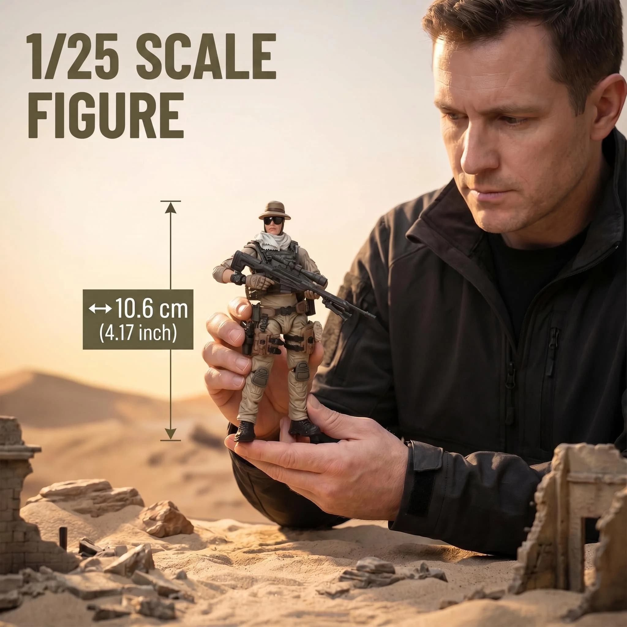 JOYTOY High Movable 1/25 Scale Action Figure Exquisite Details Durable Plastic Replaceable Hands Tabletop Display