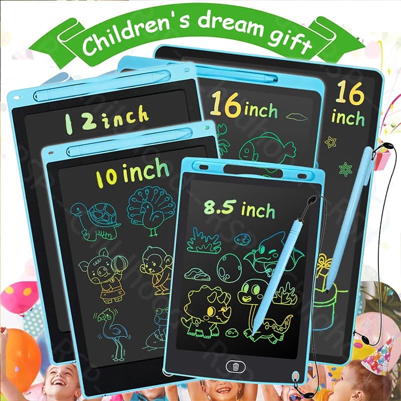 Tavoletta grafica LCD da 16/12/10/8,5 pollici, tavoletta da disegno, lavagna elettronica, regali di compleanno per bambini da 3-12 anni/Natale/Giocattoli da viaggio