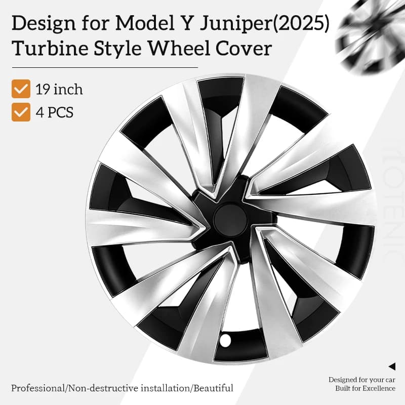 4PCS Copriruota per Tesla Model Y Juniper 2025-2026 19 pollici Copriruota di ricambio per auto Coprimozzo per automobile Cerchio completo Accessori per auto