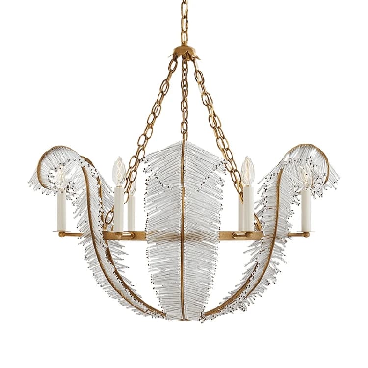 Lampadario fantasy di piume di fata tutto in rame di lusso leggero Lampadario moderno europeo e americano francese per camera da letto, sala da pranzo, soggiorno