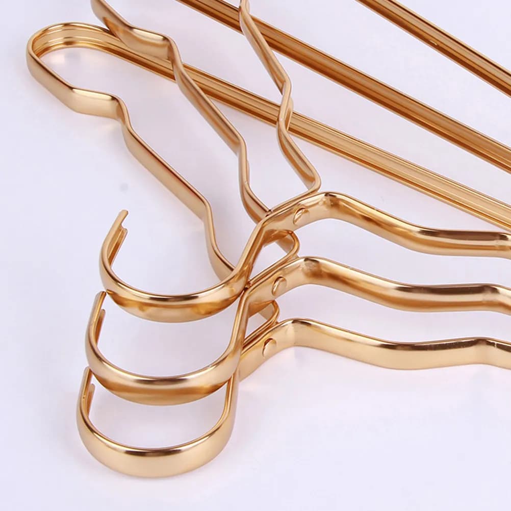 5Pcs Aluminum Alloy Clothes Hangers Heavy Duty Non Slip Slim Design Space Saving for Suits Coats Dresses Sweaters Home Hotel Use