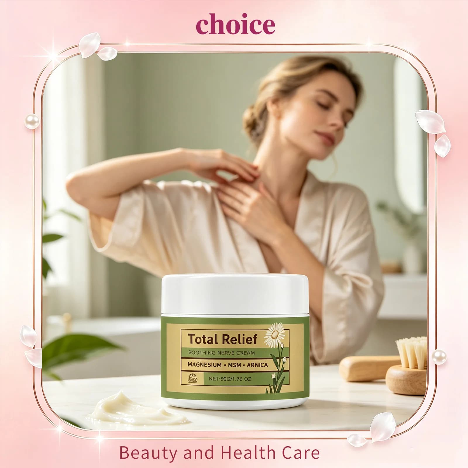 Magnesium Arnica Nerve Soothing Cream MSM Mild Plant Body Moisturizer Long Lasting Hydration Relief Fatigue Daily Body Skin Care