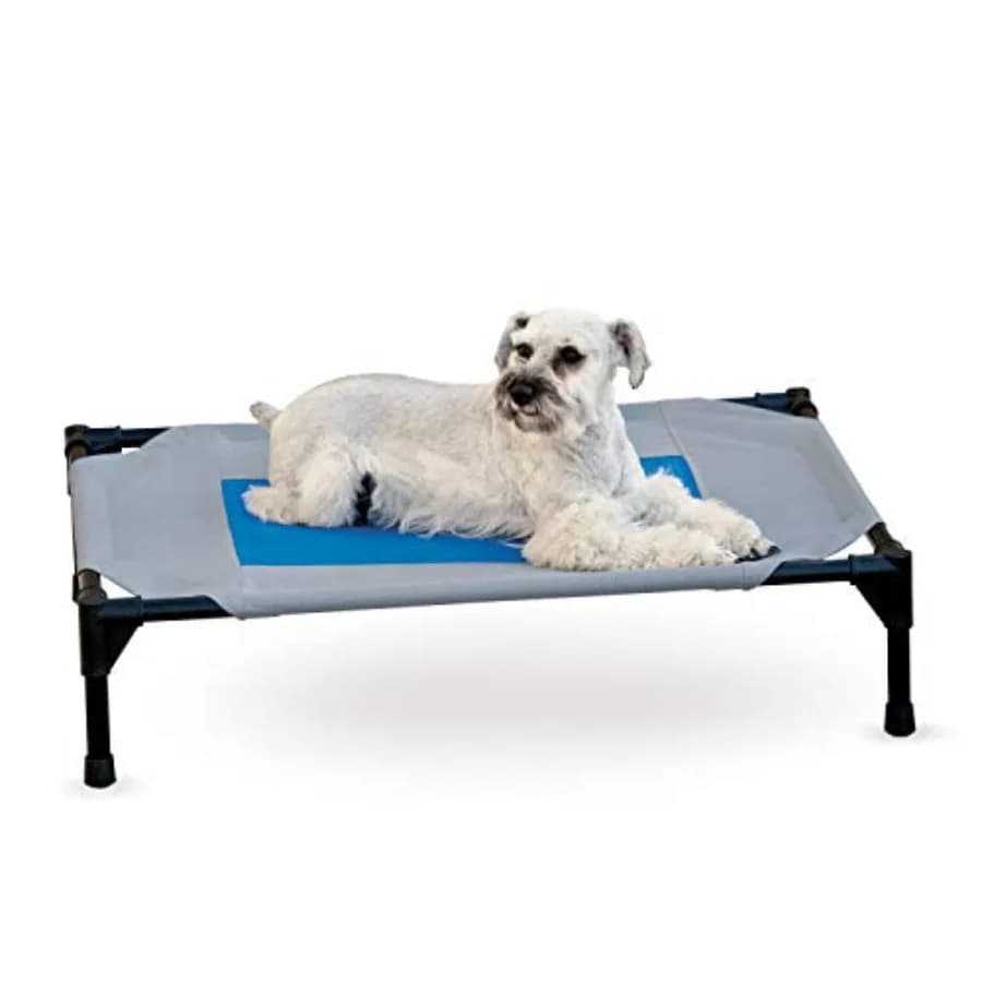 Coolin' Pet Letto Rialzato per Cani da Esterno con Centro Cool-Core, Piattaforma Portatile per Animali Domestici con Telaio in Metallo Resistente