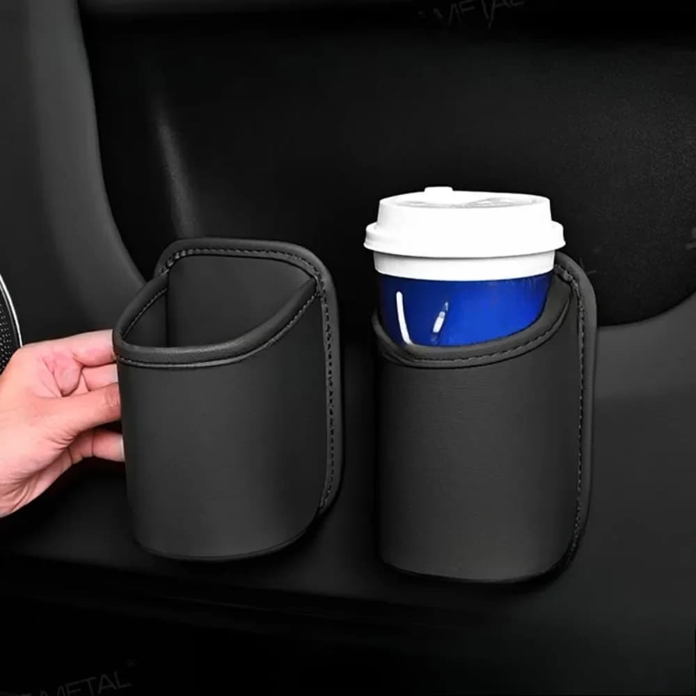 Portabicchieri per auto in pelle, portaoggetti per bevande, contenitore portaoggetti per sedile posteriore, organizer per accessori interni auto