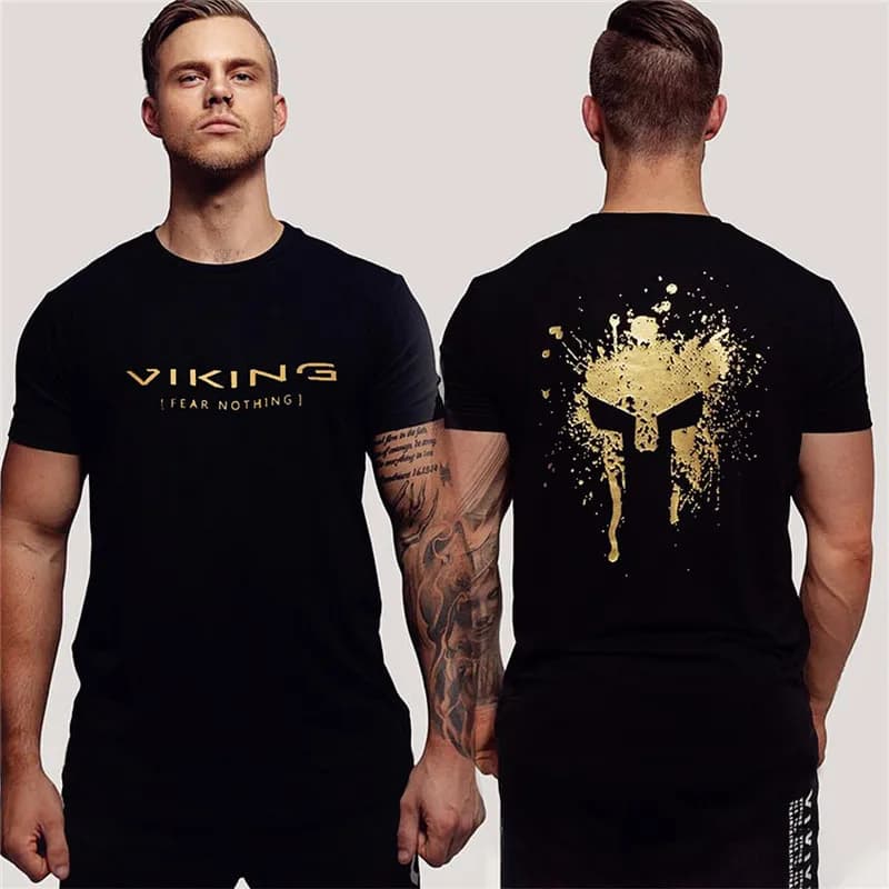 T-shirt casual da uomo estiva Palestra Fitness Corsa all'aperto T-shirt a maniche corte Moda O Collo Warrior Gym Abbigliamento da uomo oversize