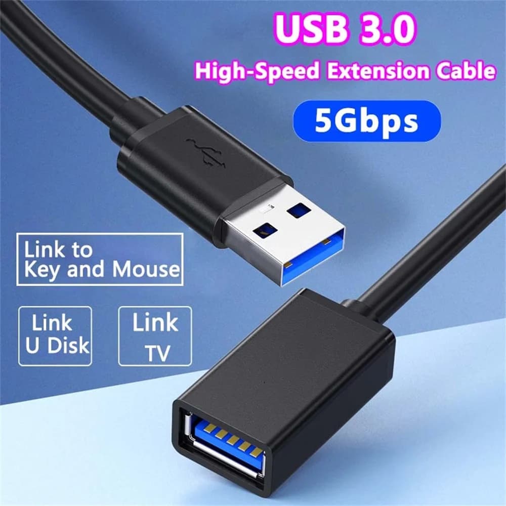 USB 3.0 extension cable from 5 Gbps for TV BOX Smart TV Portable PC Extension USB cable with high speed 0.5 m/1 m/1.5 m/2 m/3 m/5 m