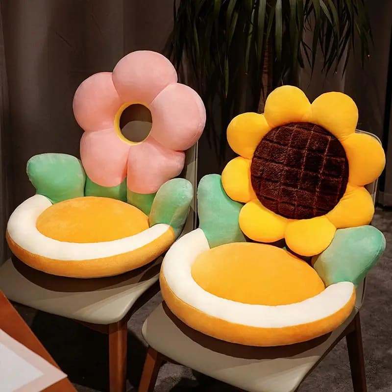 Cuscino Futon Grande a Forma di Girasole, Cuscino per Sedia, Supporto Lombare, Tappetino da Pavimento per Camera da Letto, Cuscino per Sedia da Ufficio, Regalo