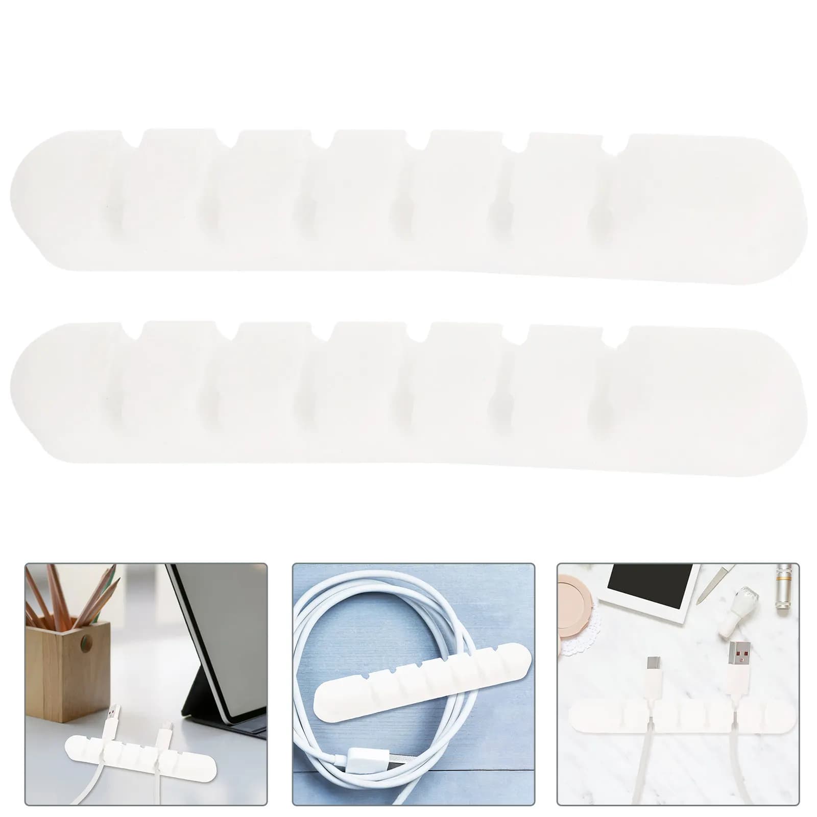 2 Pezzi Clip Portacavi Adesivi di Grado Professionale per Organizzare Cavi da Scrivania, Cuffie, USB e Cavi di Rete in Modo Ordinato ed Efficiente