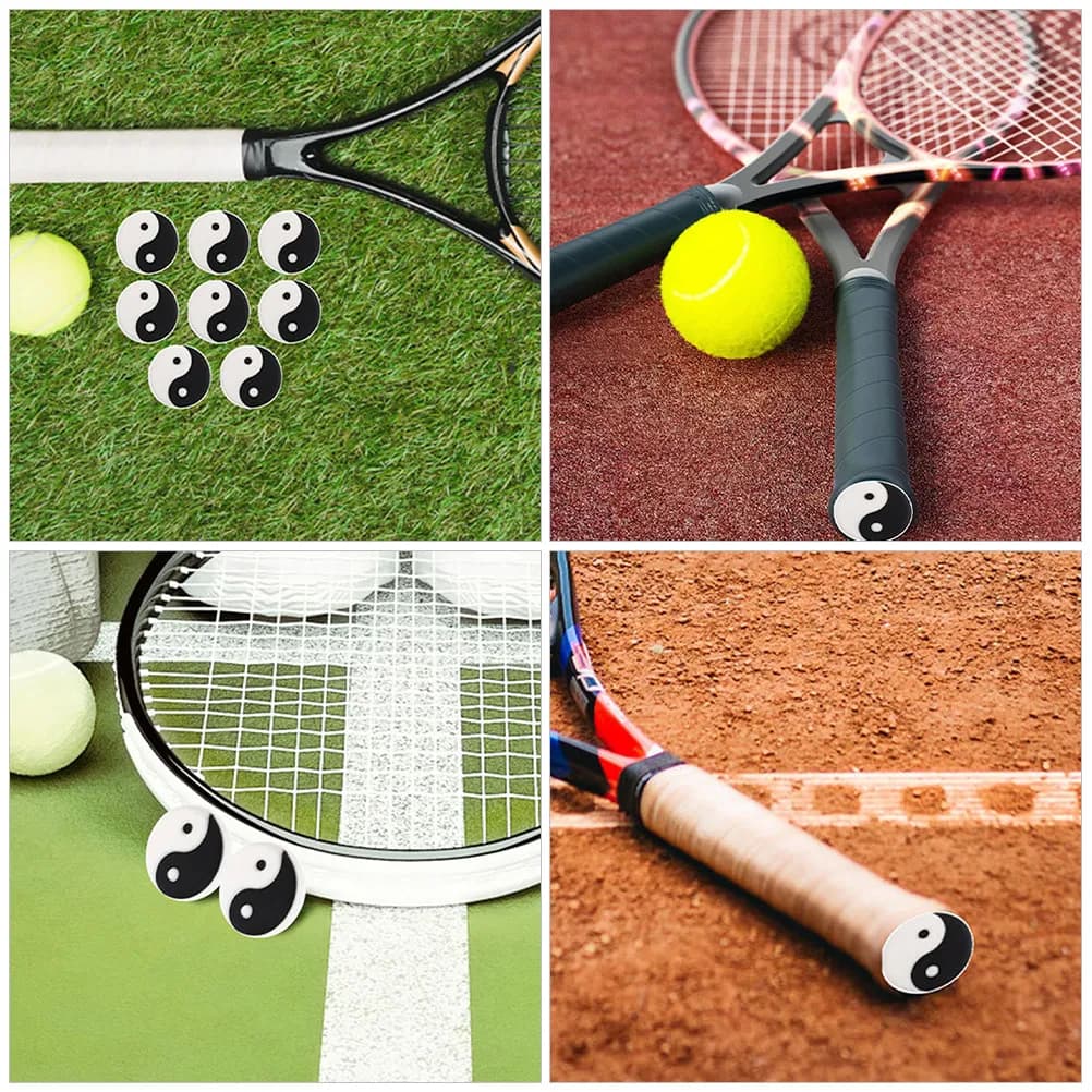 Set di 6 Antivibrazioni per Racchetta da Tennis in Silicone, Accessori per Tennis, Ammortizzatori di Vibrazioni, Riduzione delle Vibrazioni delle Corde