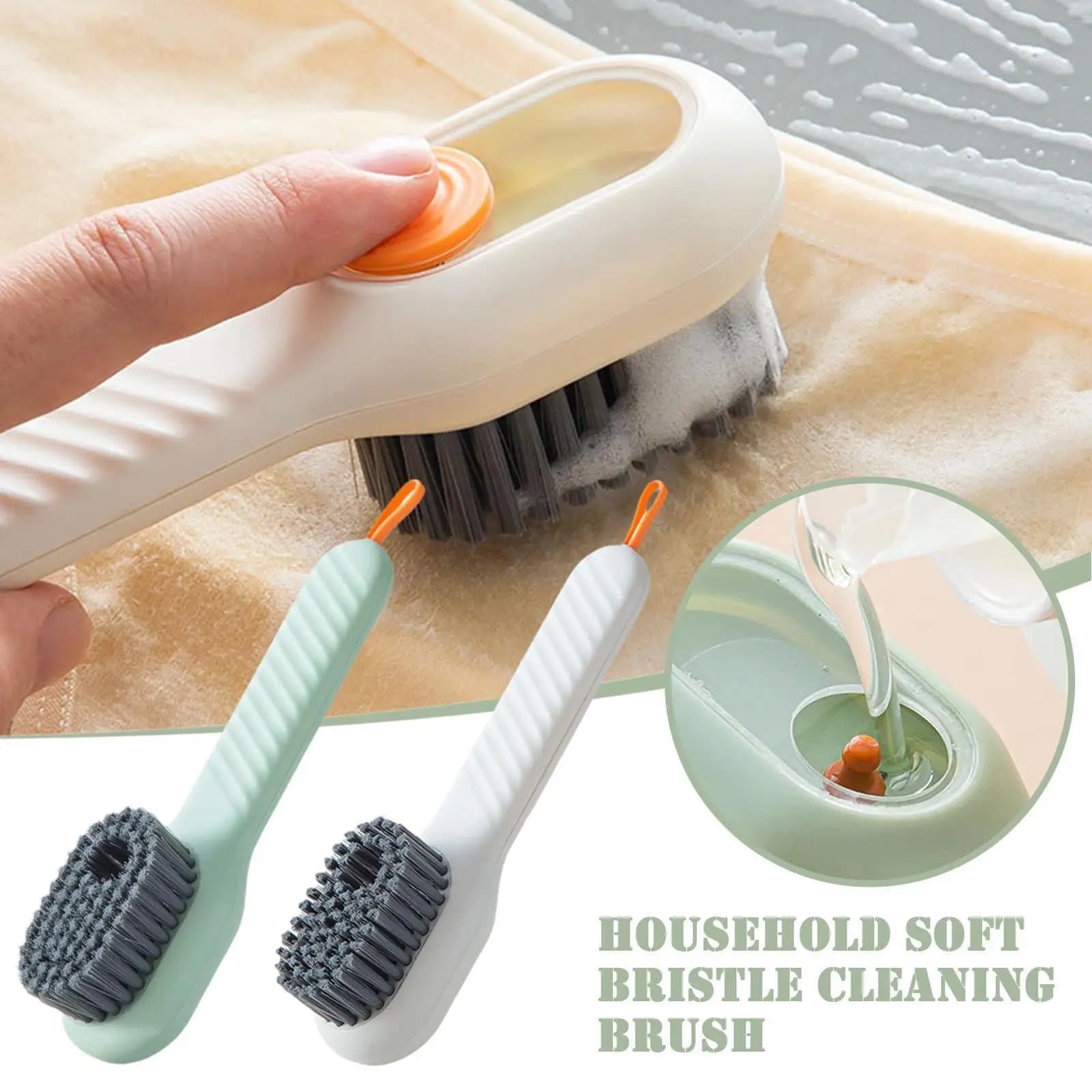 Spazzola per scarpe da bagno Scarico automatico del liquido Pulizia profonda Setole morbide Spazzola per la pulizia del bucato domestico per l'uso quotidiano