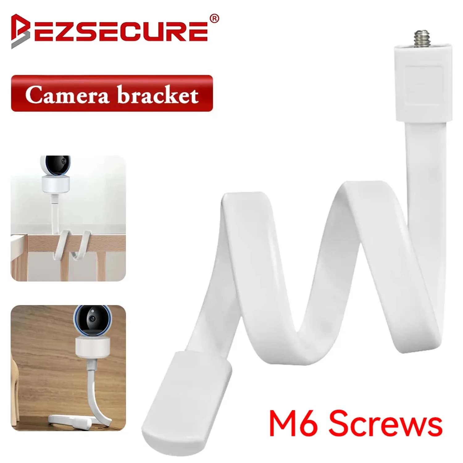 1/2/4 Pezzi Supporto Flessibile a Collo d'Oca con Filettatura M6 in Silicone per Selfie, Supporto Creativo per Culla e Monitor Bambino