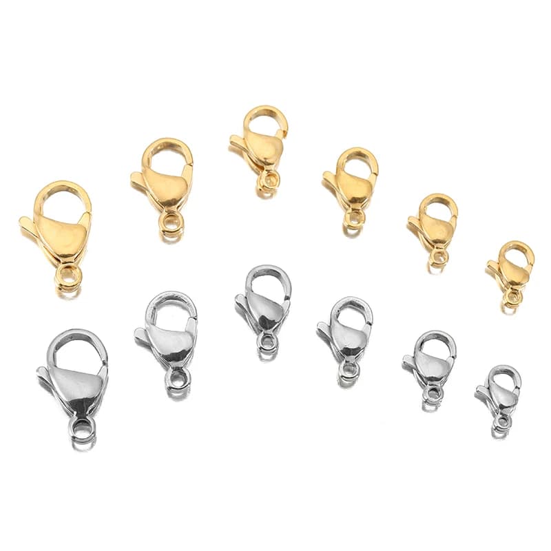 20-30pcs Stainless Steel Gold Lobster Clasps Hooks Claw Clasps for Bracelet Necklace Chain Diy Jewelry Making Supplies Finding