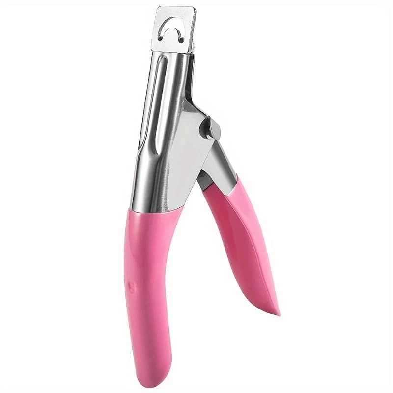 Tagliaunghie Professionale Rosa, Strumento in Metallo per Manicure per Unghie Acriliche e Finte - Rifinitura e Modellatura di Precisione