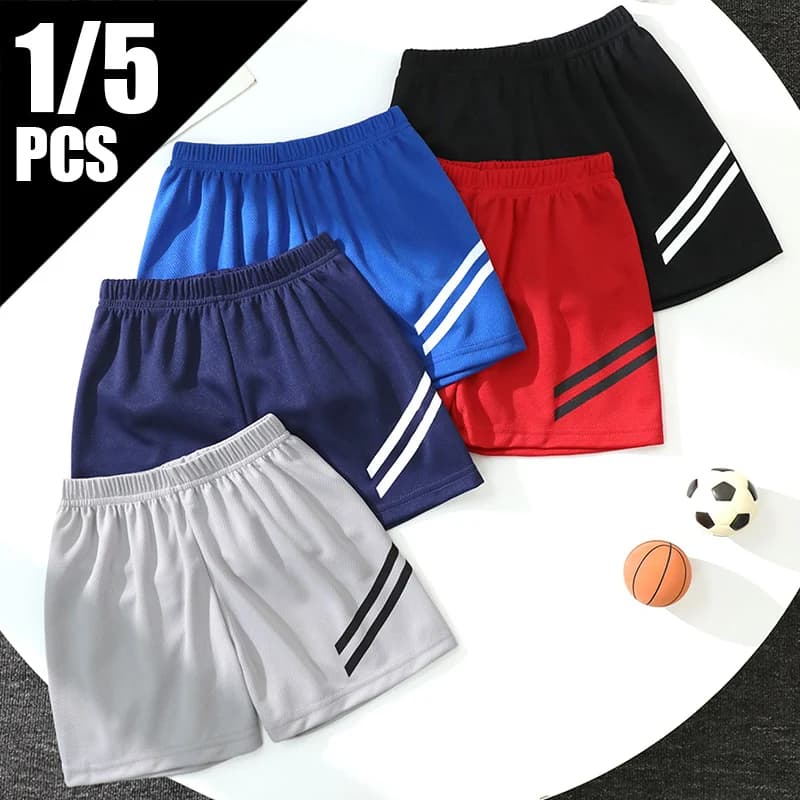 1/3/5 Pcs Summer Children's Solid Quick Drying Breathable Shorts Boys' Sports Running Casual Pants Girls' Vacation Beach Shorts