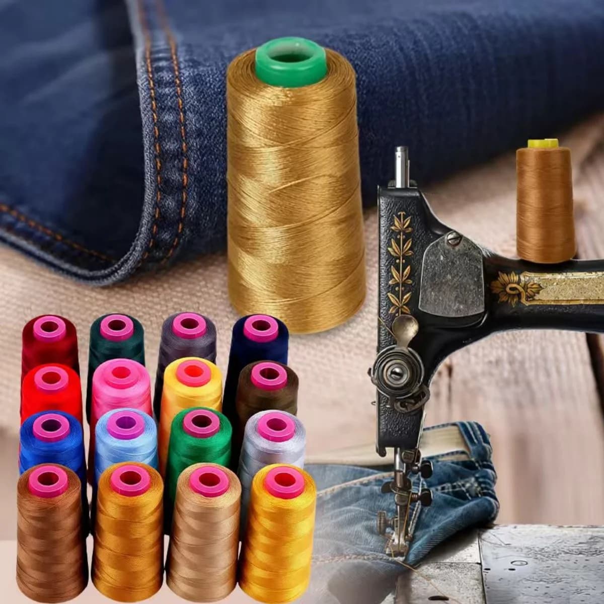 1300 meters 203 sewing thread thick strong upholstery jeans button polyester thread canvas sewing supplies for home