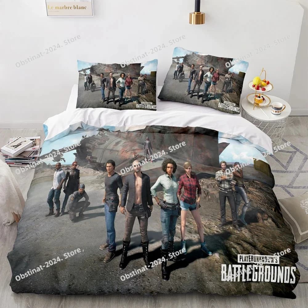 Set biancheria da letto PUBG Singolo Twin Completo Queen King Size Gioco Set letto PUBG Aldult Camera da letto per bambini Set copripiumino Stampa 3D Uomo Donna 039