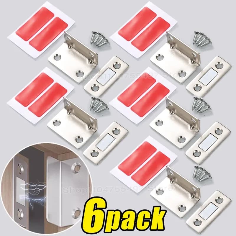 Porta ultra sottile di tipo L, magneti forti, fermagli per armadio, tappo adesivo invisibile, serratura magnetica per cassetto, per armadio da cucina