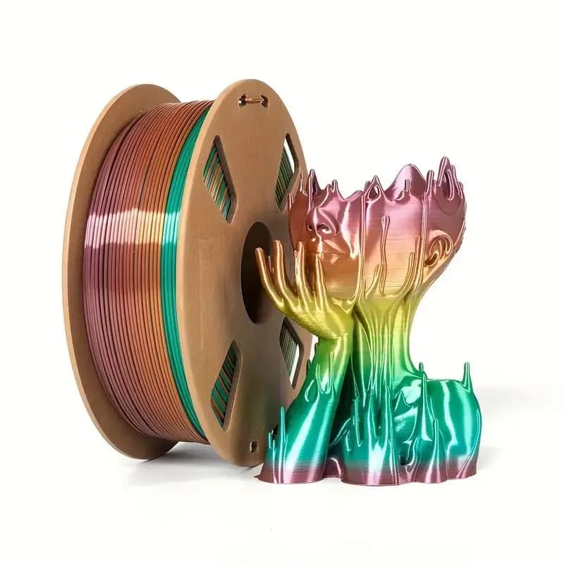1 pz series Macaron multicolored rainbow filament printed in 3D filament PLA 1,75 mm, 250 g/0.55 lb coil, size accuracy +/- 0.02 mm