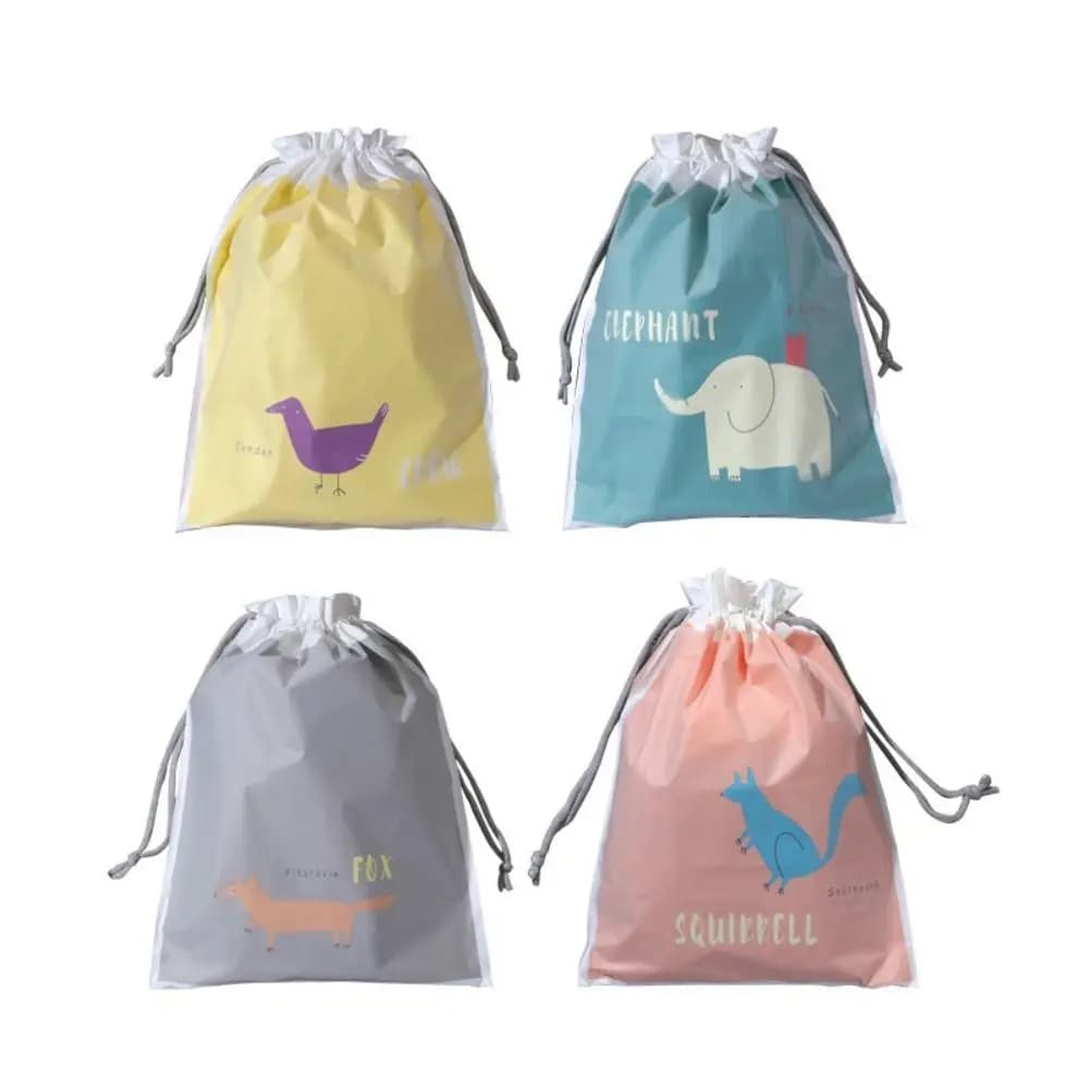 Borsa impermeabile a doppio strato con chiusura a coulisse, materiale impermeabile, sacchetto per biancheria, design a cartoni animati, borsa a doppio strato