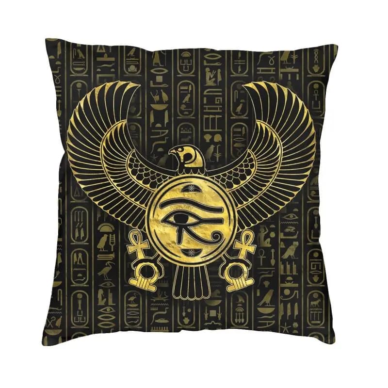 Egyptian Eye Of Horus Cushion Covers Sofa Home Decor Wadjet Gold And Black Square Throw Pillow Cover 40x40cm
