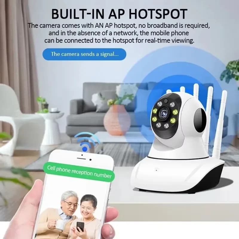 Telecamera IP Dome PTZ WiFi 1MP per Interni, Videocamera di Sorveglianza Bidirezionale Smart per Casa, Monitor HD Wireless CCTV per Bambini, Protezione di Sicurezza