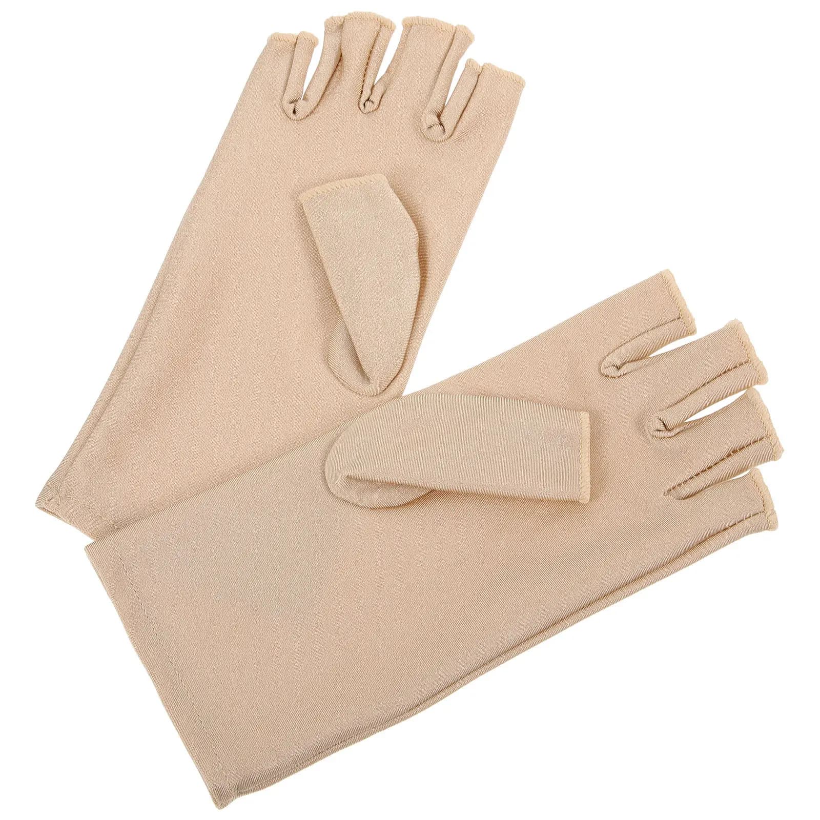 1 paio di guanti da donna senza dita con protezione UV, traspiranti, che bloccano il sole, a mezze dita, per ciclismo all'aperto, guida, pesca, fitness