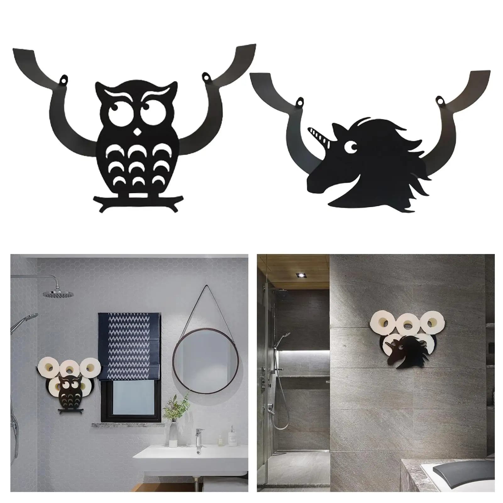 Portarotolo Decorativo per Carta Igienica, Accessorio Bagno in Ferro, Contenitore per Rotoli di Carta, Attrezzatura per il Bagno