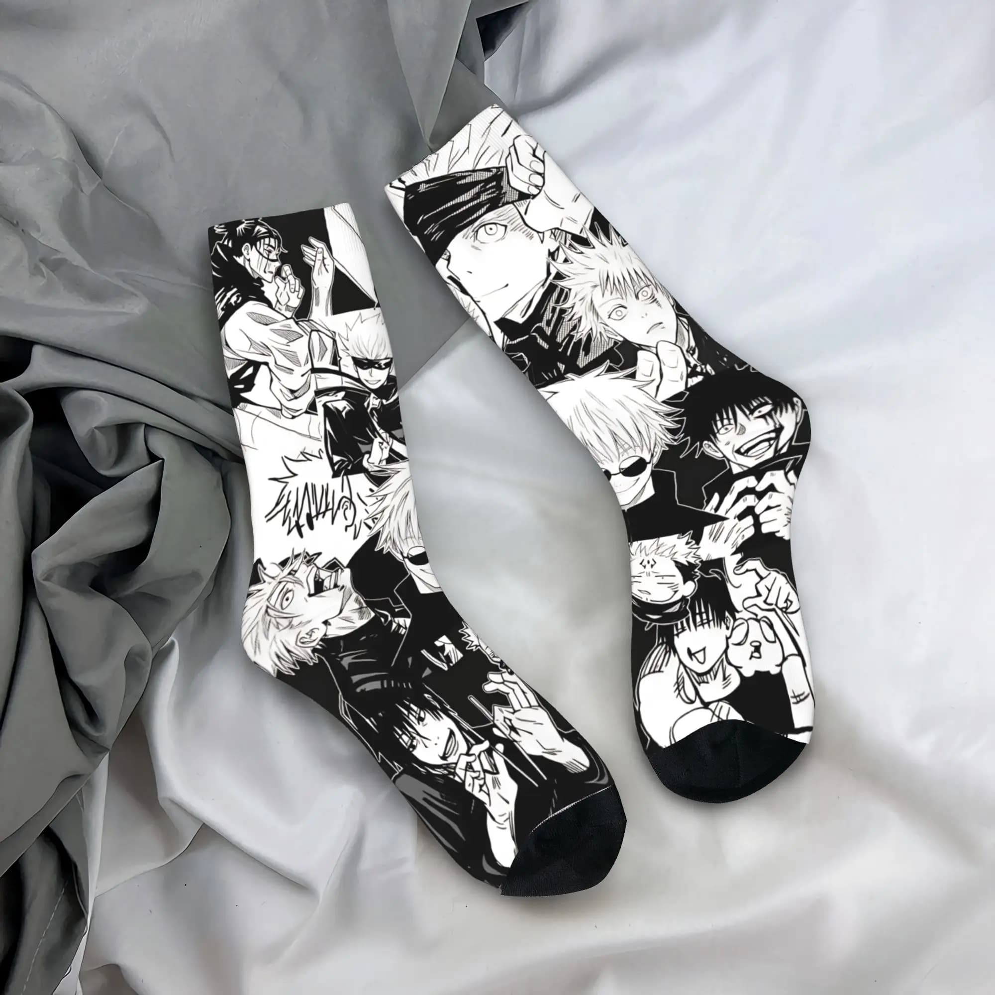 Anime Satoru Gojo Socks Anti Slip Stockings Couple Breathable Running Socks Autumn Gothic Design Socks