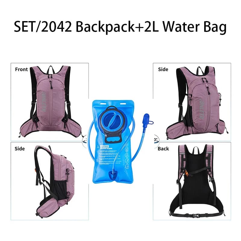 Ultra-light Cycling Backpack with 2L Water Bag Set Breathable Rucksack Hydration Drinking Knapsack Water Replenishment Daypack