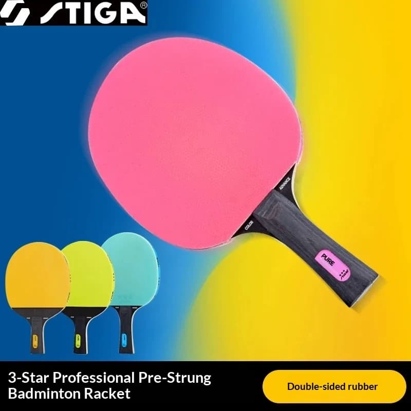 Ping Pong Rack STIGA for Kids Beginners Ping Pong Rack Colorful Professional Ping Pong Blade entirely in wood Double Face Inverted Rubber