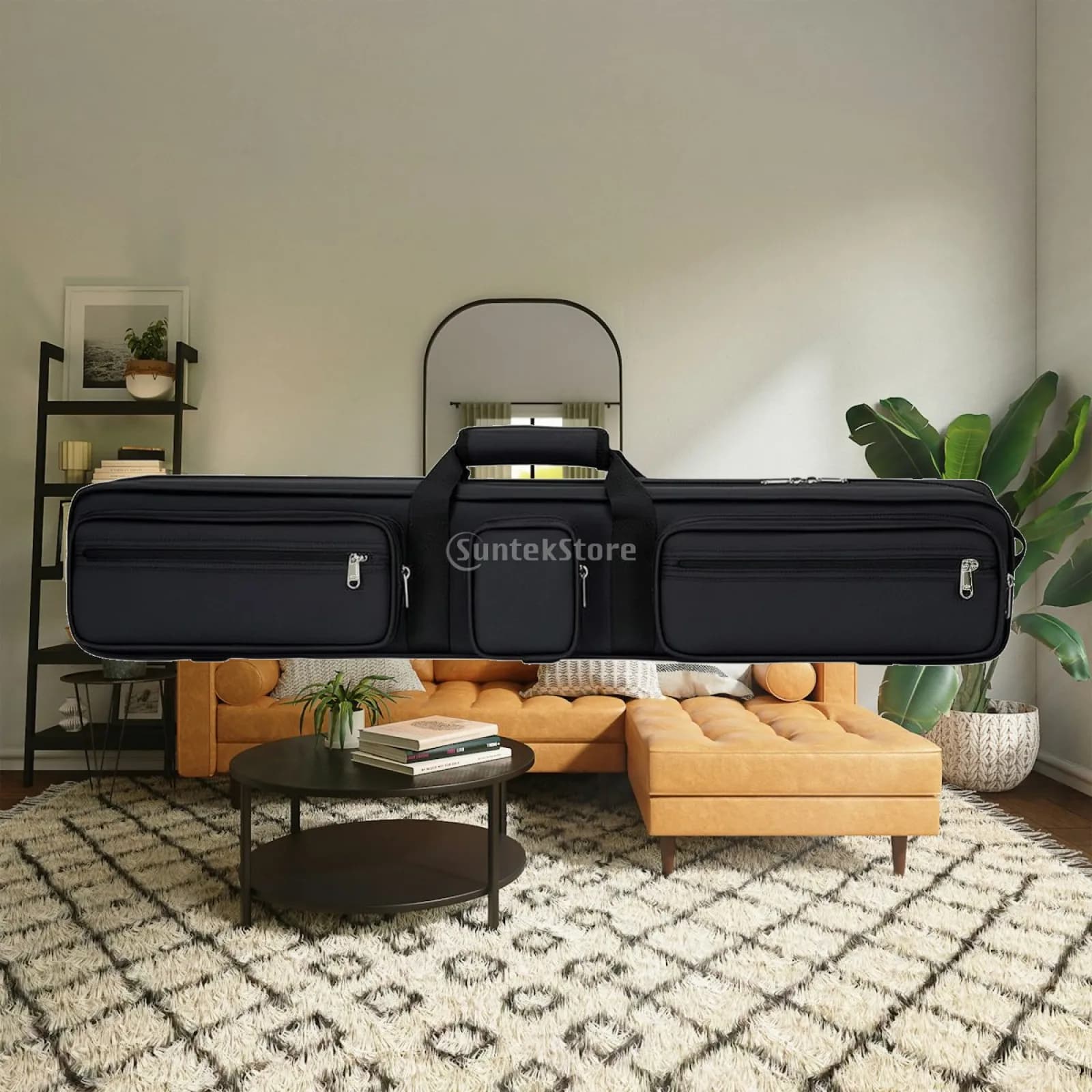 Adjustable Billiard Cue Storage Case Padded Structured Body, Convenient Top Carry Handle, Pool shaft holder, for Billiards