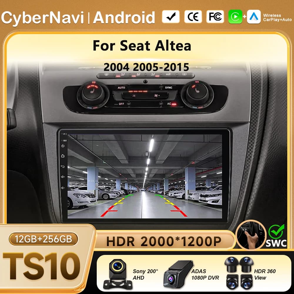 Wireless CarPlay Android Auto Car Radio For Seat Altea 2004 2005-2015 Carplay Navigation GPS Stereo Android Auto Screen Bluetoot