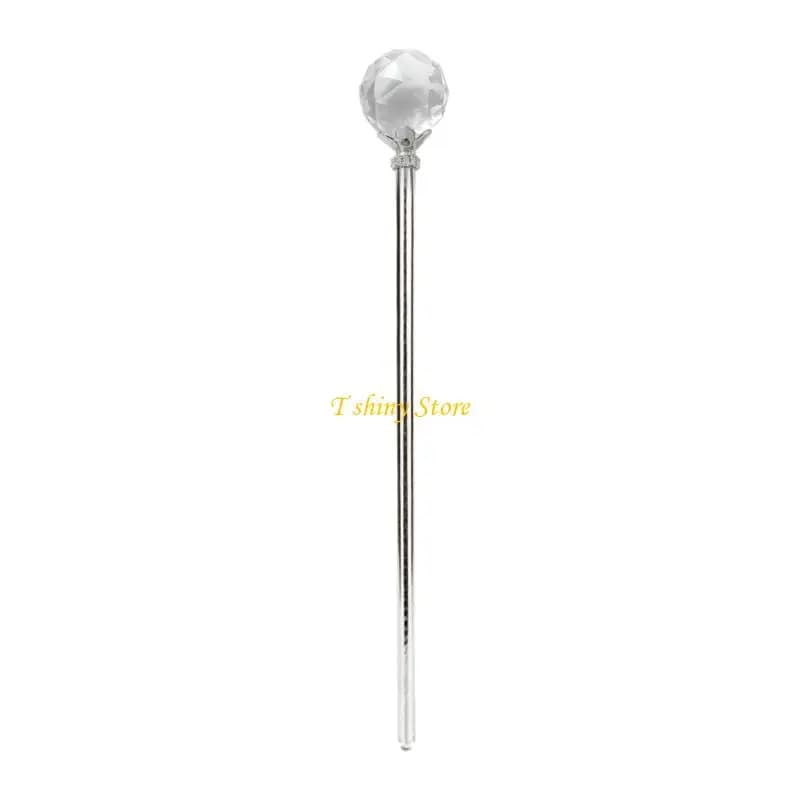 N58F Anime Theme Crystal Ball Scepter Shimmering Design Queen Wand For Theatrical Event And Festival Celebration Photography