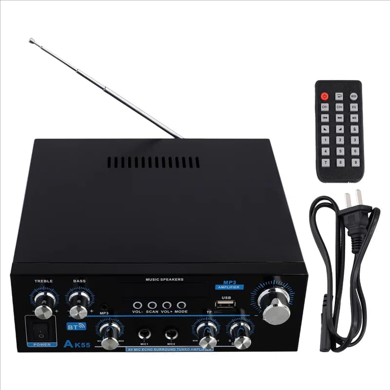 -September AK55 Audio Amplifier 2.0 Channel HIFI Digital Bluetooth Amplifier USB Digital Amplifier US PLUG