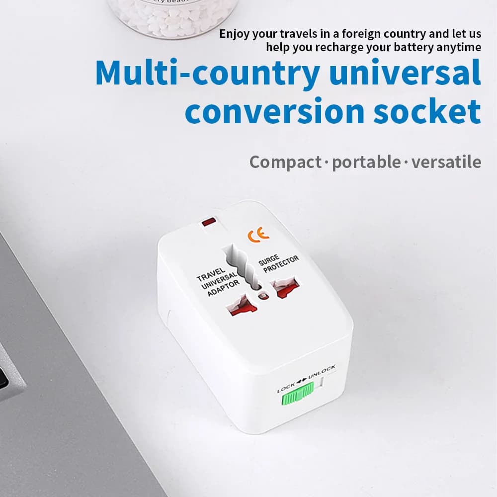 Adattatore da Viaggio Universale: Convertitore da EU/UK/US/AU a Presa Generale, Caricatore da Muro AC 10A per Ogni Paese