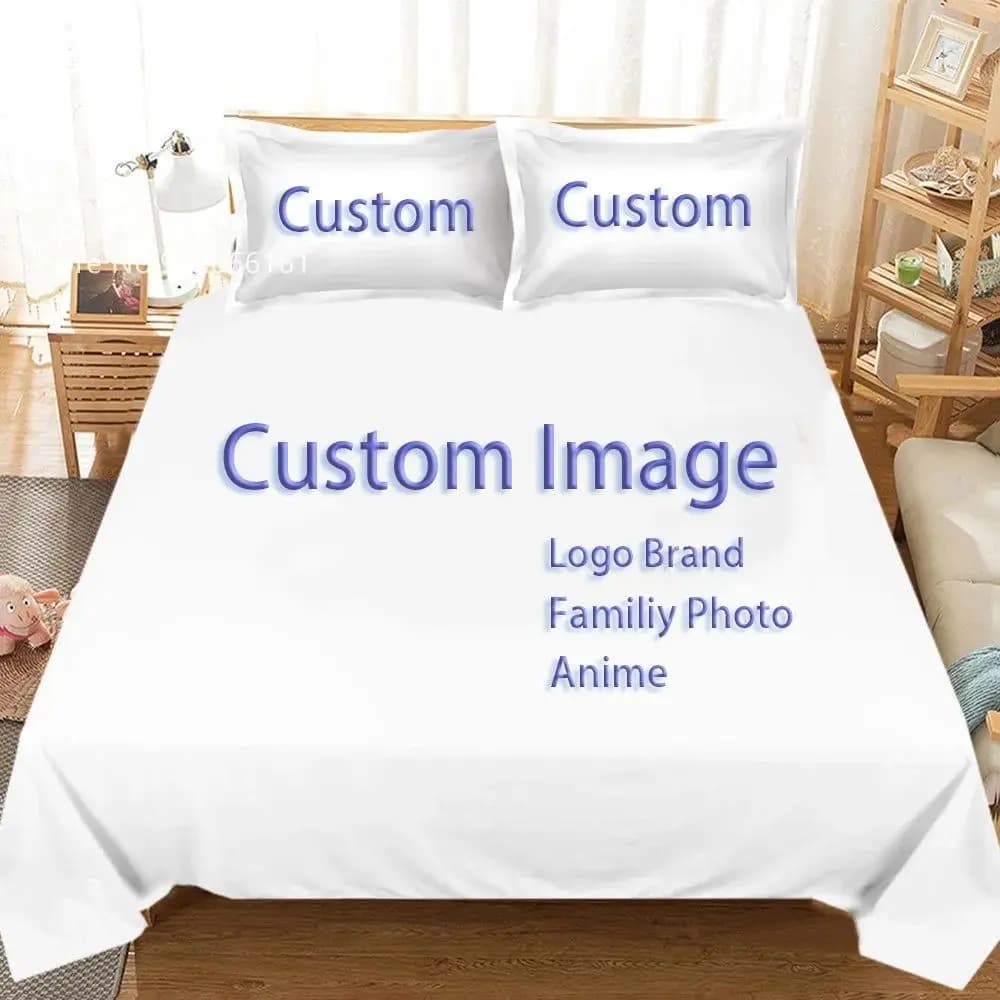 Customized LOGO Photo Cartoon Flat Sheets Soft Bedding Sheet Anime Bed Sheet for Queen King Twin Size Kids Gift Custom Bed Cover