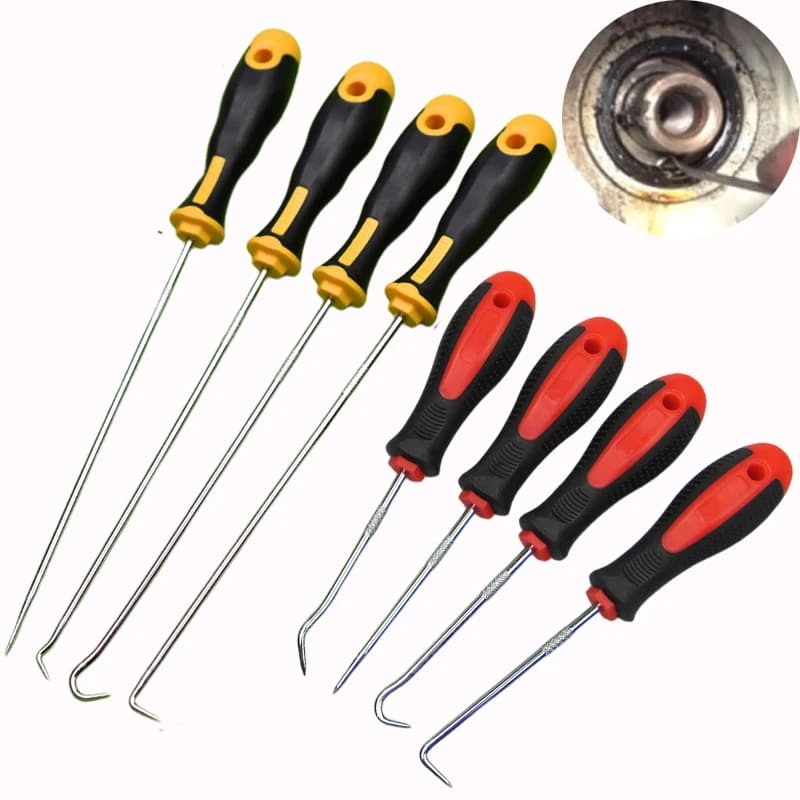 4Pcs Car Auto Vehicle Oil Seal Screwdrivers Set O Ring Removal Tool Gasket Puller Long Remover Tool Set Auto Car Pick and Hook