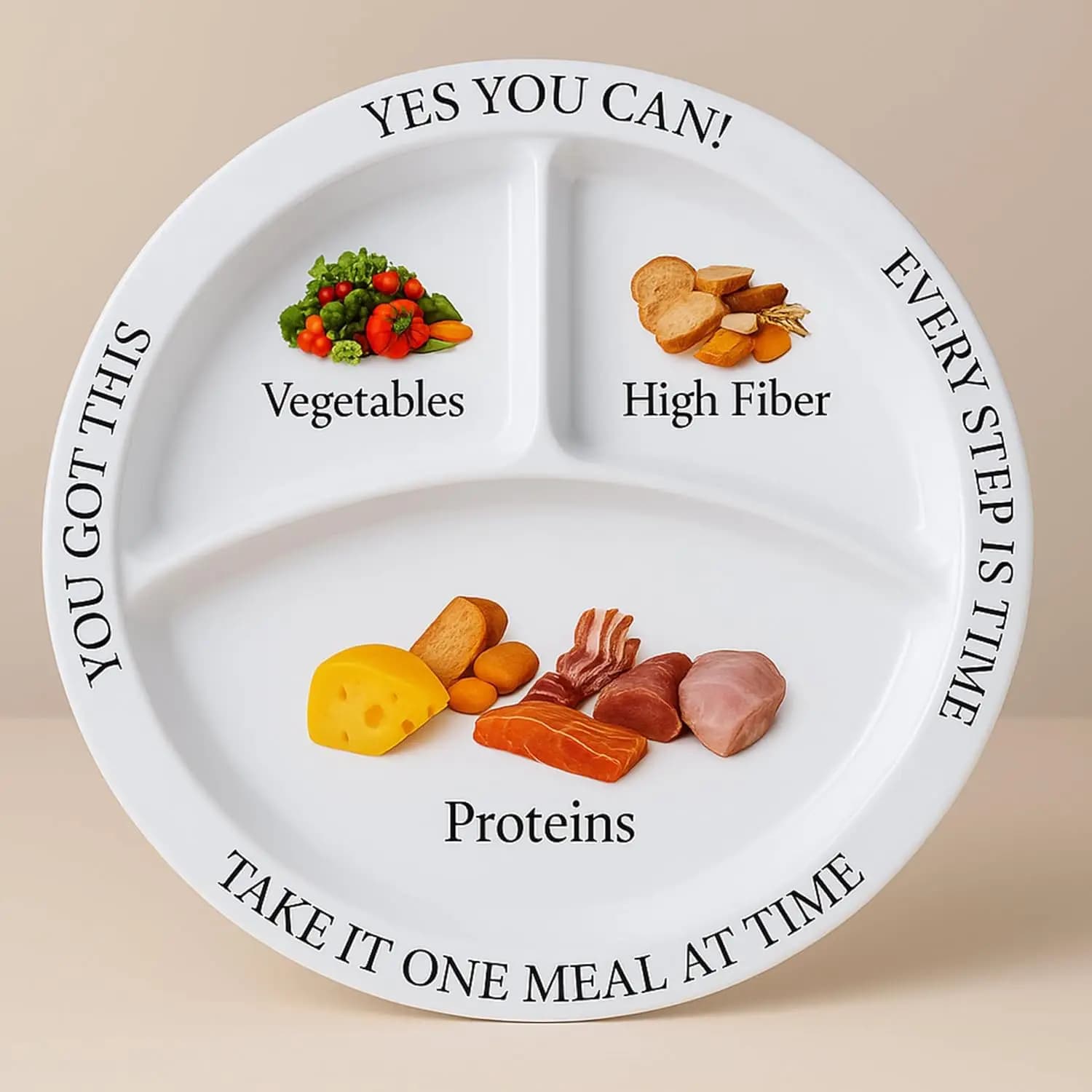 Piatti per il controllo delle porzioni bariatriche, confezione da 2, per la perdita di peso, in plastica senza BPA, adatti a microonde e lavastoviglie, strumento per un'alimentazione sana