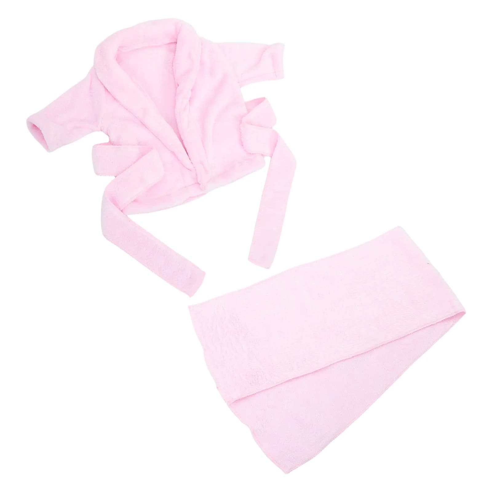Bathrobe for Newborns 0-1 Months in Pure Cotton Soft Absorbent Shower, Post-Bath and Photo Service - Pink