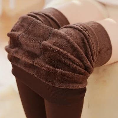Pantaloni da donna a vita alta foderati in pile, ispessiti per autunno e inverno, neri, in cotone confortevole, leggings alla moda