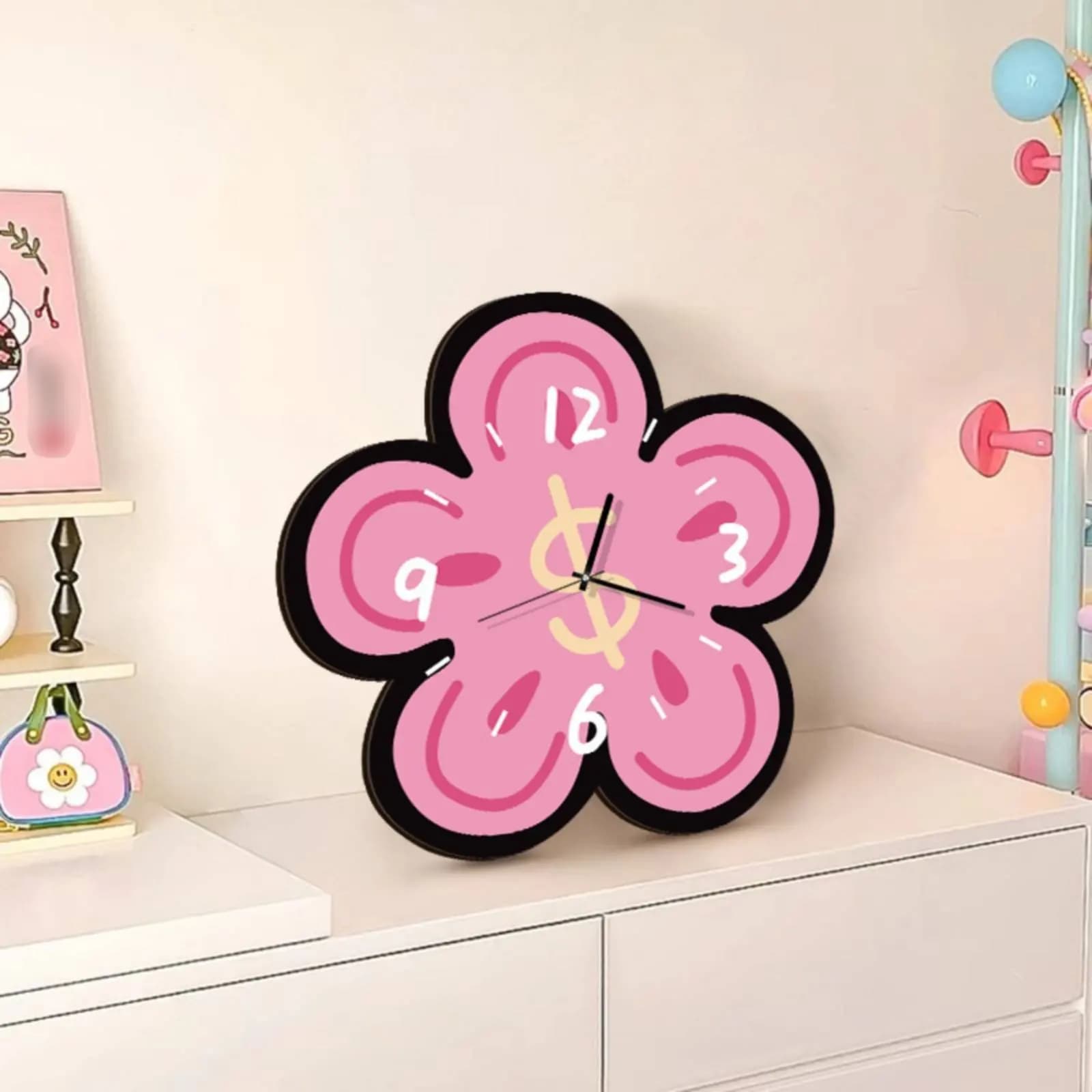 Orologio a Forma di Fiore con Simbolo del Dollaro, Design Creativo, Decorazione per la Casa, Arredo Dopamina, Design Carino per Scrivania